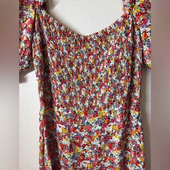 Faithfull the Brand X Lennox Midi Ditzy Floral White Red Yellow Dress Size Small - Picture 11 of 14